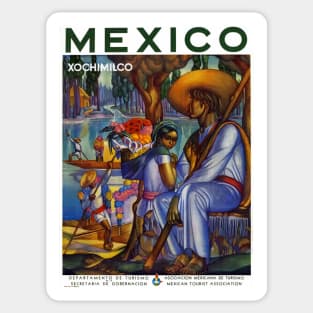 Bold and Bright Restored Vintage Mexico Travel Poster Sticker